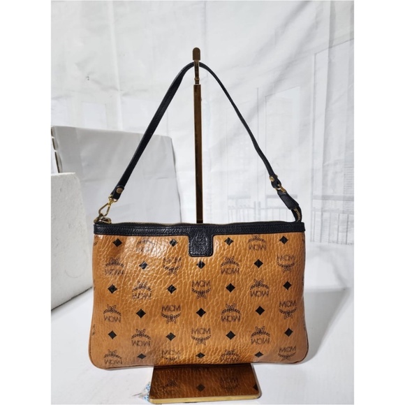 Authentic MCM Top Handle Bag Black/Brown - Picture 1 of 11